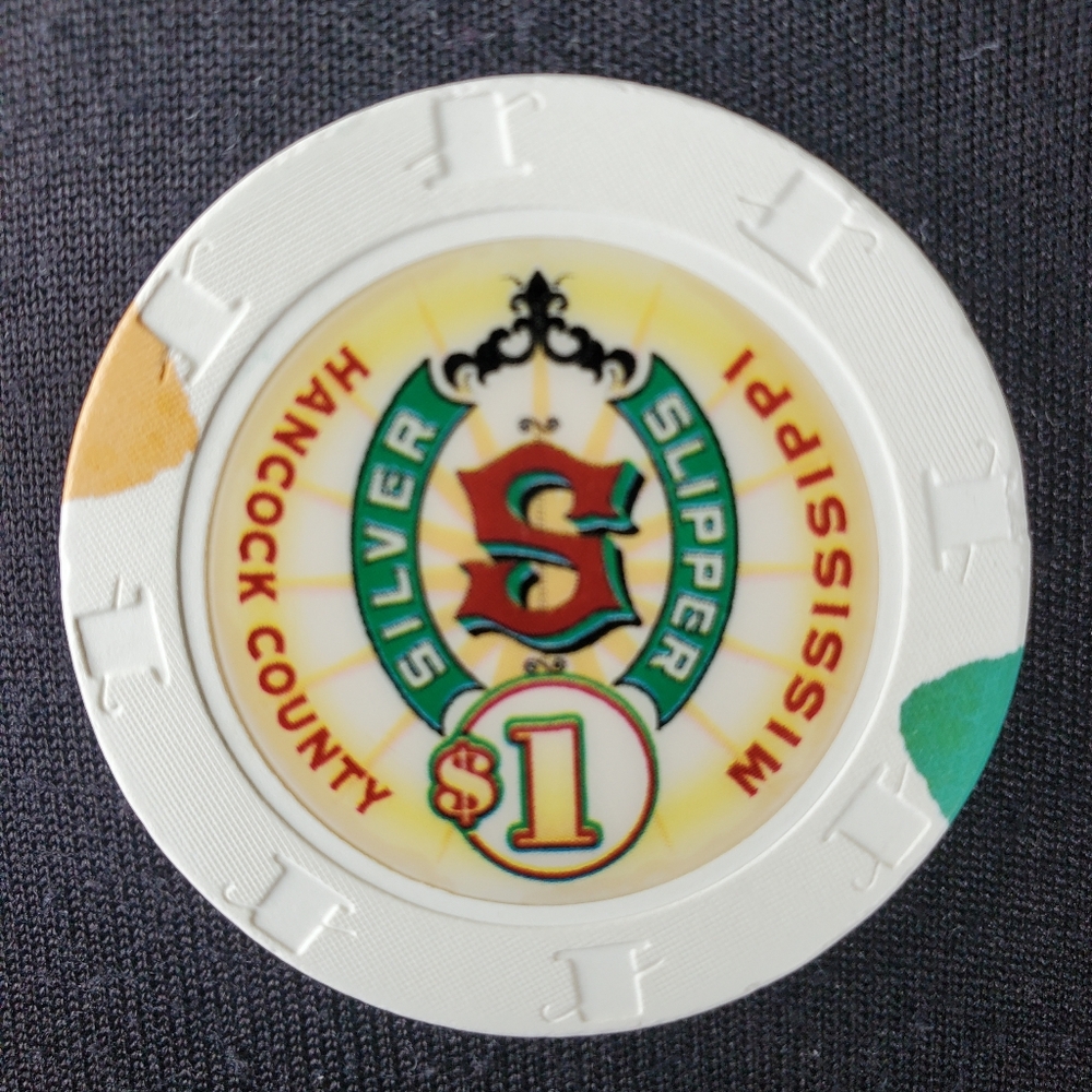 ☆AUTHENTIC☆ Silver Slipper $1 Casino Used ♤Poker♤ Chip Blackjack Craps Roulette